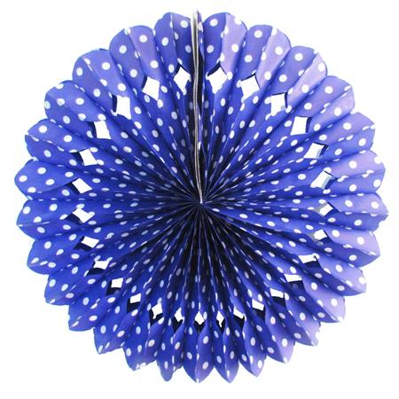 Roseta grande lunares azul 50cm